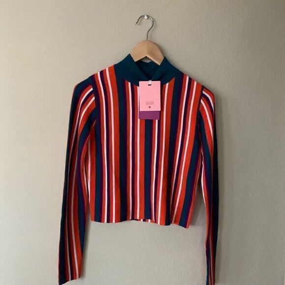 Victor Glemaud x Target Striped Mock Turtleneck Pullover Sweater - Picture 2 of 10